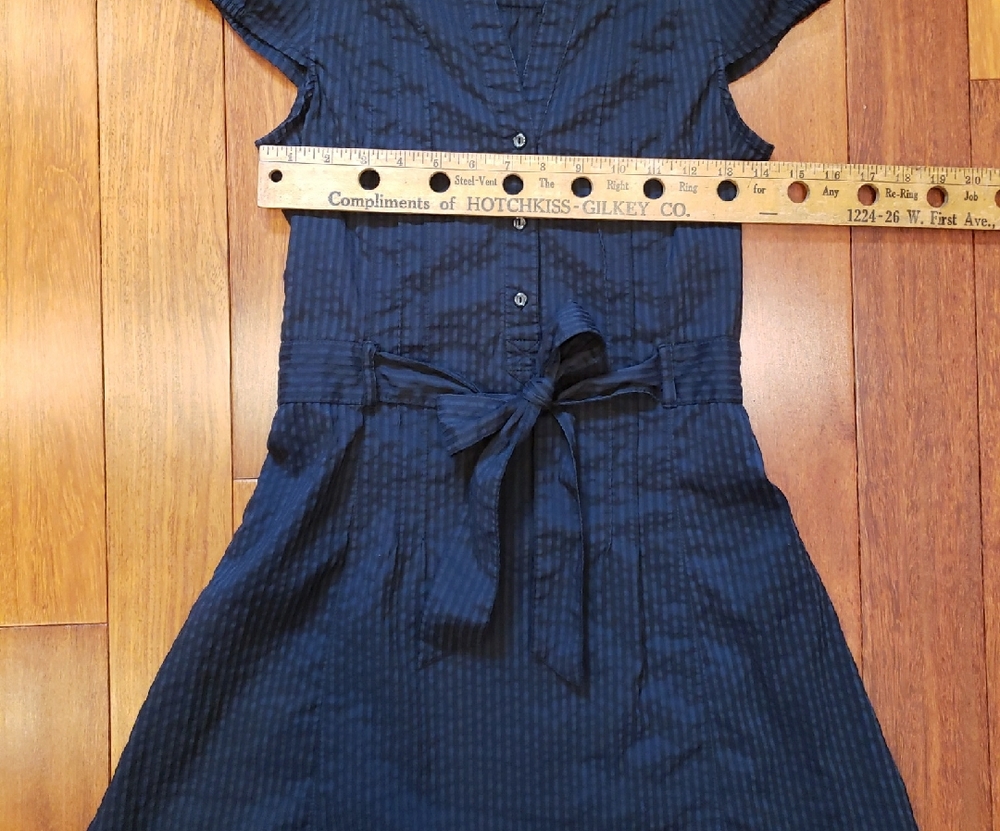 H&M Women's 6 Black on Black Vertical Striped Dress - Picture 8 of 11